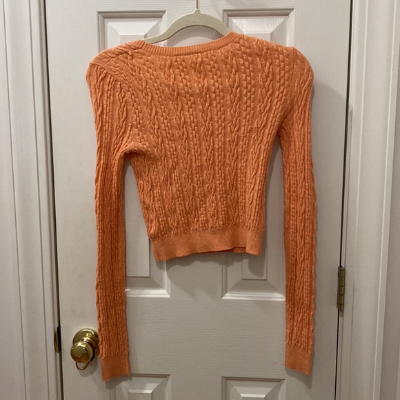 NWOT Free People Peach Sweater Cropped - Picture 3 of 3